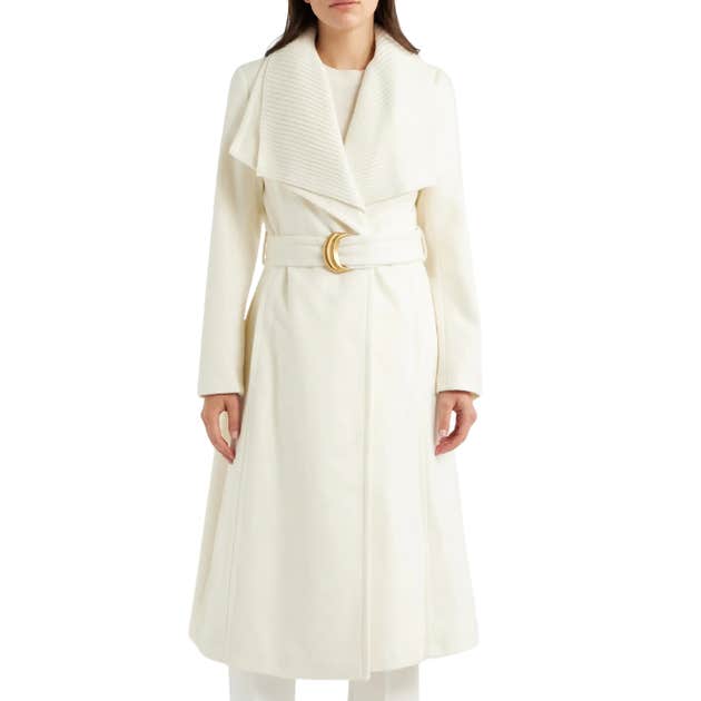 nordstrom, Donna Karan New York Ribbed Collar Belted Coat