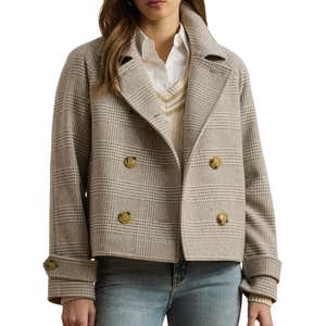 nordstrom, Lauren Ralph Lauren Double Breasted Wool Blend Crop Coat
