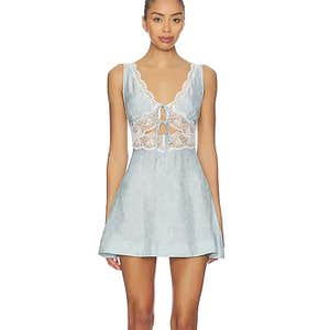 Bluebird Jacquard Mini Slip Dress