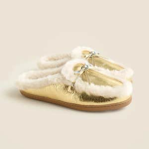 J.Crew Lodge mules in metallic