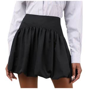 Lulus Cutely Defined Black Bubble-Hem Mini Skort