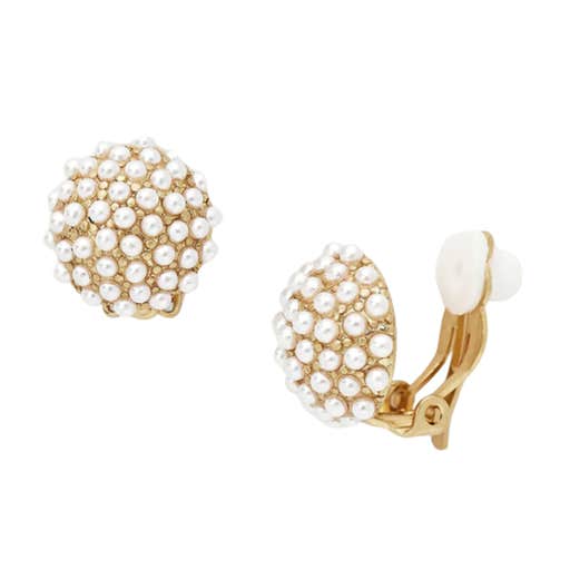 olive&piper, Olive & Piper Pearl Pave Clip-On Earrings
