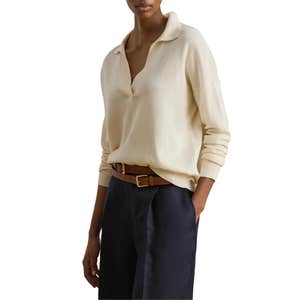 Lauren Ralph Lauren Relaxed Fit Cotton & Modal Polo Sweater