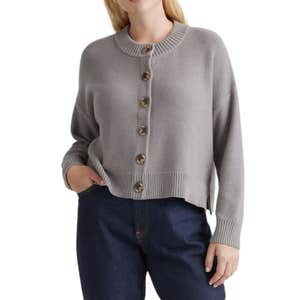 Quince 100% Organic Cotton Cropped Cardigan