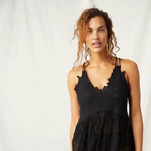 Free People Dolly Embroidered Slip
