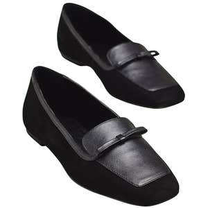 anthropologie, Maeve Bow Square-Toe Flats