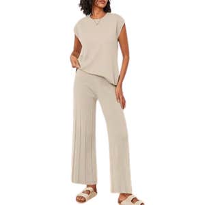 amazon, Ekouaer Knit Cap Sleeve Lounge Set