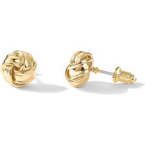 amazon, PAVOI 14K Gold Plated Love Knot Stud Earrings