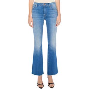 nordstrom, MOTHER The Weekend Fray Hem Flare Jeans