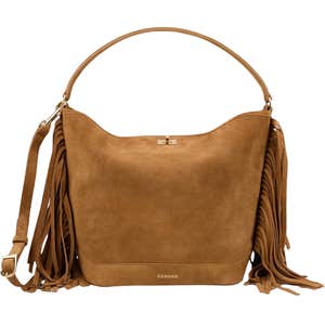 SANDRO TANGOSO Fringed Suede Bucket Bag