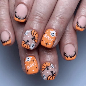 Halloween Press On Nails Medium Oval Fake Nails