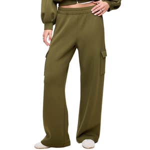 Old Navy; High-Waisted Bounce Fleece Wide-Leg Cargo Sweatpants