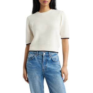 Madewell Puff Sleeve Textured Sweater