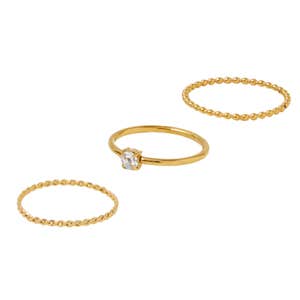 Accessorize 3-Pack Stainless Steel Rings