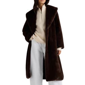 quince, Quince Faux Fur Maxi Wrap Coat