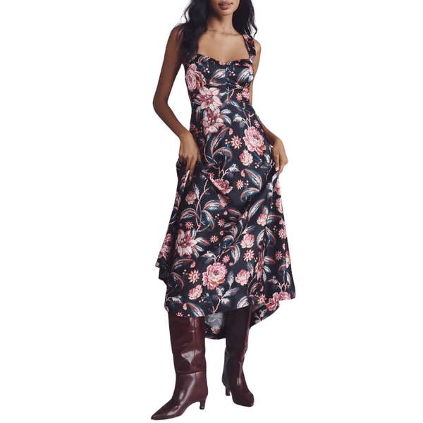 r&m richards dresses Plum 1518 Floral Print Mother of the Bride Short Dress Size:46 R Turquoise Black Boat Neck Long