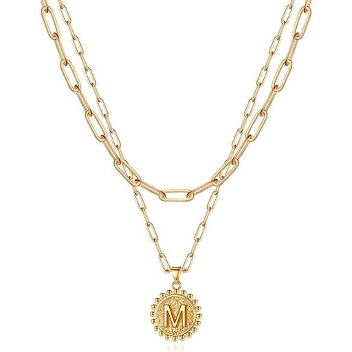 amazon, Yoosteel Gold Initial Necklace