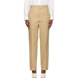 Filippa K Beige Tailored Cotton Trousers
