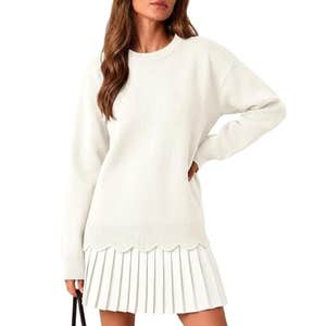amazon, Saodimallsu Pleated Sweater Dress