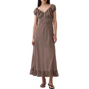 gap, Gap V-Neck Ruffle Hem Maxi Dress