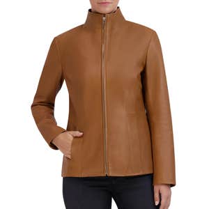 Cole Haan Wing Collar Leather Jacket