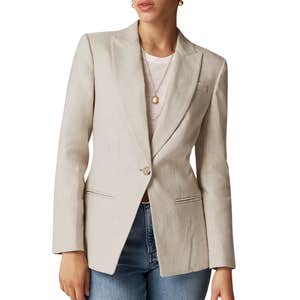 Alexandra Blazer In Stretch Linen Blend