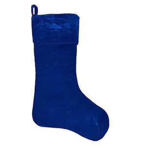 Classic Christmas Blue Velvet Stocking, 20"