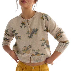 free people, Free People Nocturnal Patterned Cashmere Cardigan Sweater