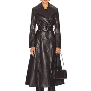 revolve, Bardot Andros Faux Croc Leather Coat in Deep Plum