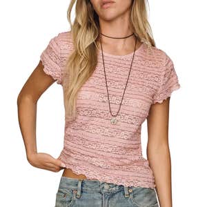 anthropologie, By Anthropologie Lace Ruffle Baby Tee