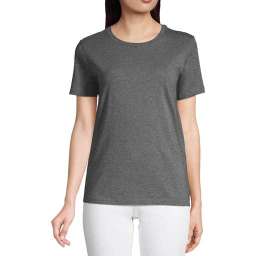 amazon, Lands' End Relaxed Supima Cotton Crew Neck T-Shirt
