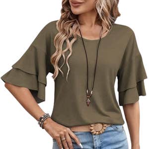 amazon, Dugsoy Store Crew Neck Sleeve Top