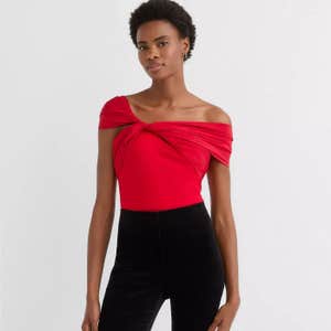 Loft Taffeta Ponte Off The Shoulder Top