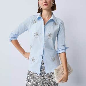 Ann Taylor Embellished Relaxed Perfect Shirt