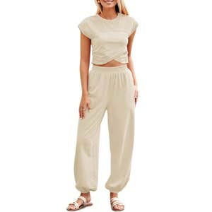 shein, Fisoew Two Piece Thin Breathable Loungewear Set