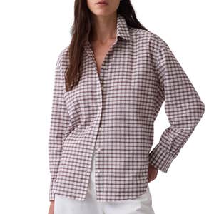 gap, Gap Seersucker Plaid Oversized Shirt