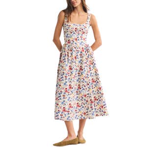 abercrombie & fitch, Abercrombie & Fitch 100% Cotton A&F Bra-Free Dylan Midi Dress