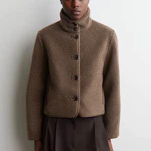 FUNNEL-NECK TEDDY JACKET