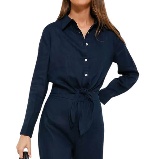tuckernuck, Tuckernuck Linen Tie-Front Rebecca Shirt