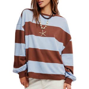 nordstrom, Free People Oversize Stripe Sweatshirt