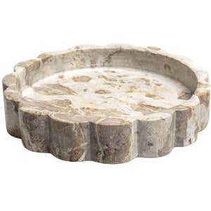 amazon, STRONA Beige Scalloped Marble Tray