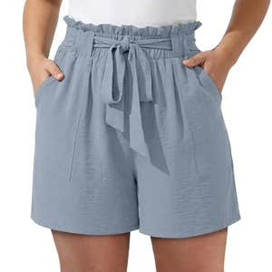 amazon, OLRIK Plus Size Summer Ruffle High Waist Shorts