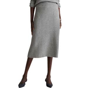 quince, Quince Mongolian Cashmere Midi Skirt