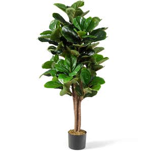 Costway 4ft Artificial Fiddle Leaf Fig Tree Indoor Outdoor