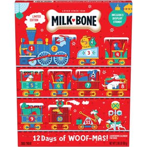 MILK-BONE 12 Days of Woofmas Countdown Calendar Beef & Peanut Butter Crunchy Adult Dog Treats