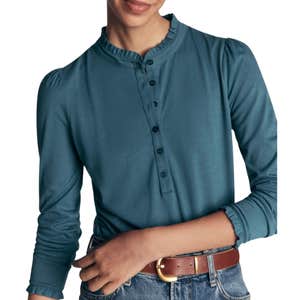 boden, Boden Supersoft Frill Henley Top