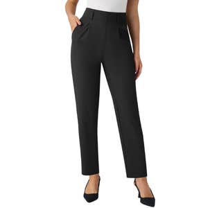 halara, Halara High Waisted Pocket Solid Women Suit Work Tapered Pants in Black