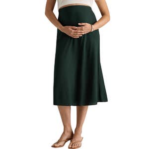 Quince Washable Stretch Silk Maternity Skirt