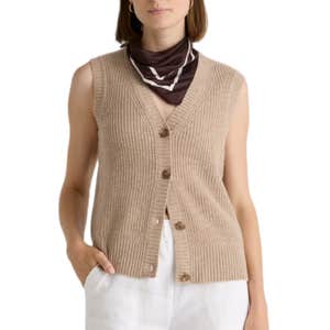 Quince Mongolian Cashmere Fisherman Sweater Vest