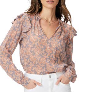 nordstrom rack, PAIGE Seema Ruffle Silk Top